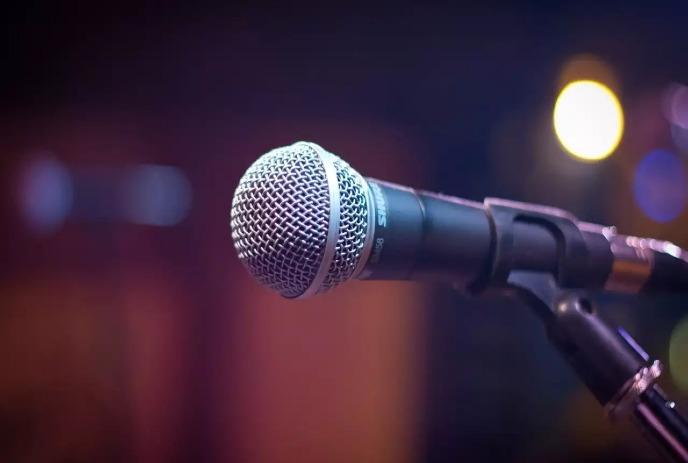 A microphone on stage.