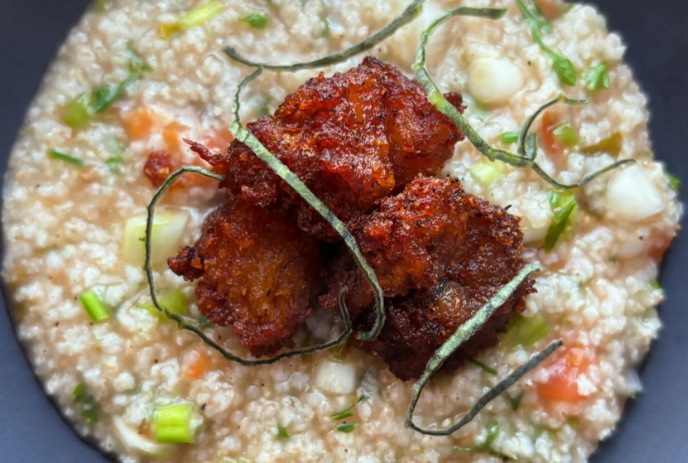 Afro-Caribbean food from the tasting menu.