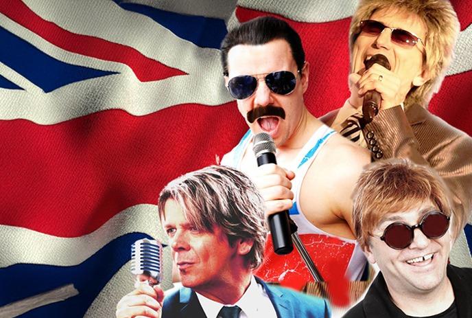 Four members of the tribute band to British Legends