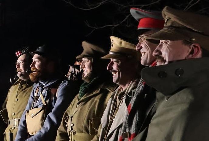 A group of soldiers standing together.