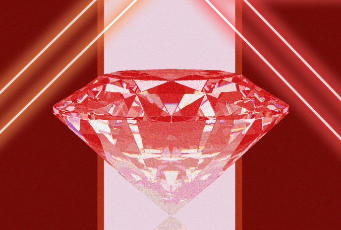 A large red diamond.
