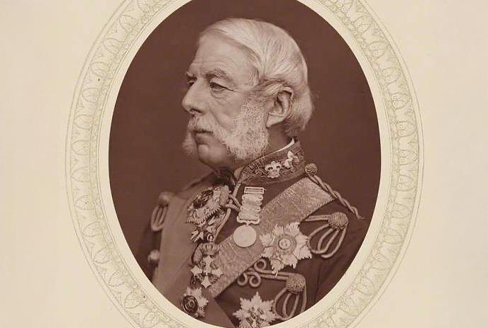 A sepia-toned portrait of Richard Airey, dressed in an ornate military uniform.