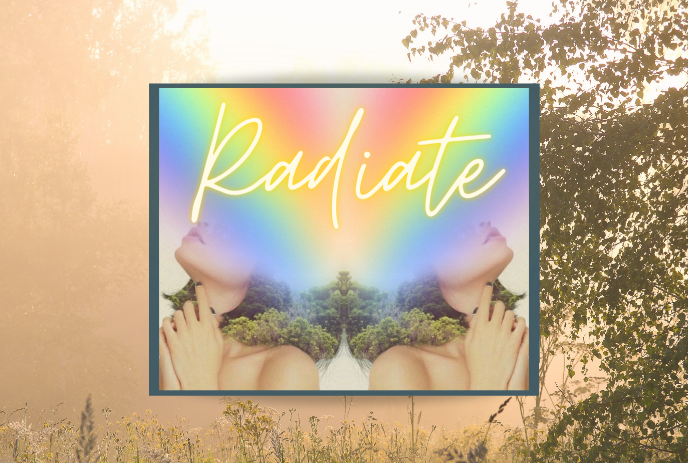 A picture with the word radiate.