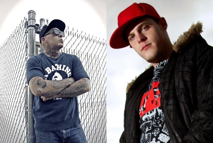 A split screen of Madchild on the left, and Robbie G on the right.