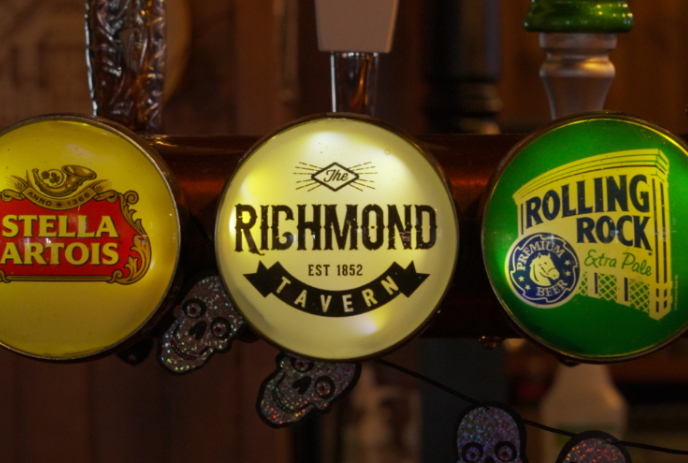 Three beers on tap at the Richmond Tavern.