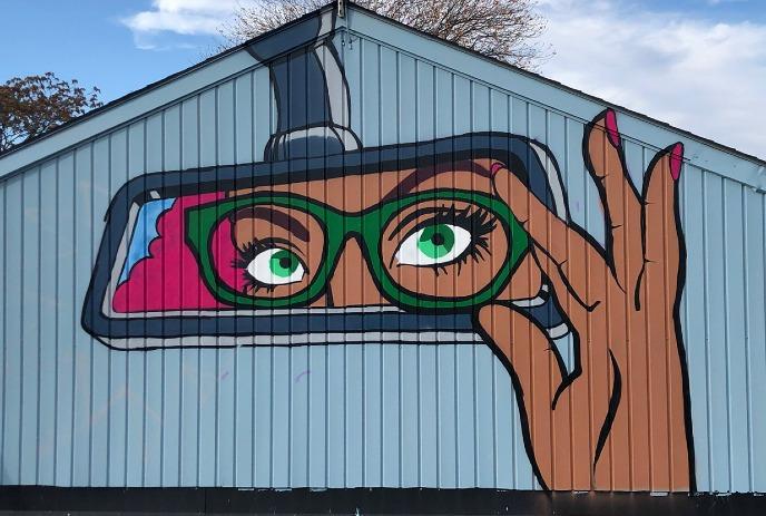 Mural at 200 Hamilton Road in London, Ontario by Risky Play Collective