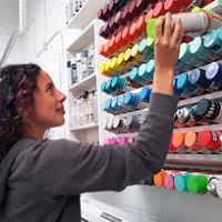 Stephanie Boutari choosing a paint colour