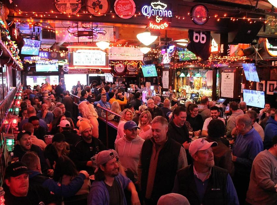 A large crowd gathered at Joe Kool's bar located in London, Ontario