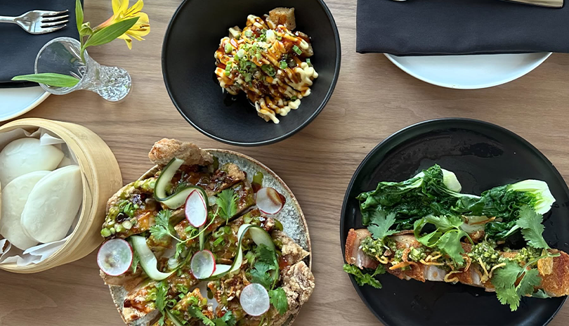 Spread of Asian Cuisine accross the table