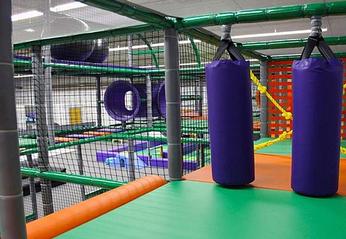 a colourful obstacle playground located inside of Play Away Indoor Park in London, Ontario